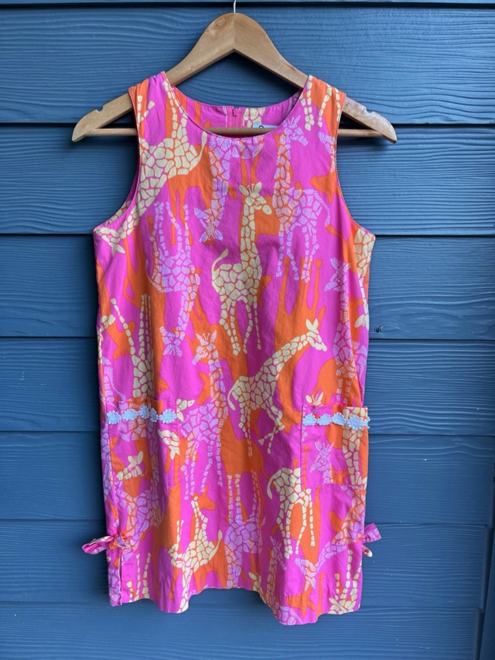 Vintage Lilly Pulitzer Pink And Orange Giraffe Print Sleeveless Girl Dress